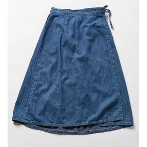 Vintage 70s Style Denim Wrap Skirt